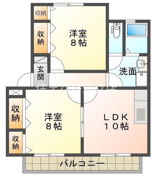 パークハイム(2LDK/2階)の間取り写真