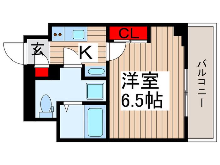 GENOVIA南行徳SKYGARDEN(1K/1階)の間取り写真