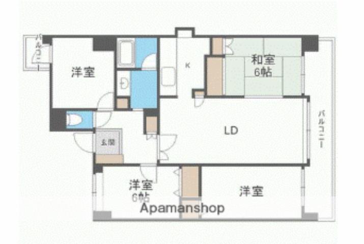 チサンマンション藤崎II(4LDK/4階)の間取り写真