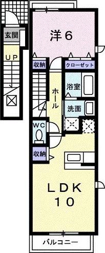 セレーノ(1LDK/2階)の間取り写真