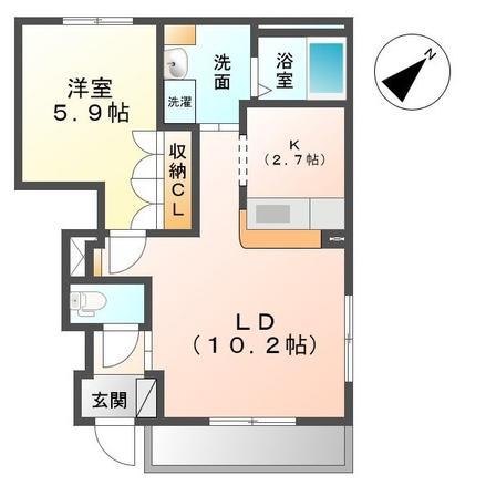 ロイヤルヒルズ(1LDK/1階)の間取り写真