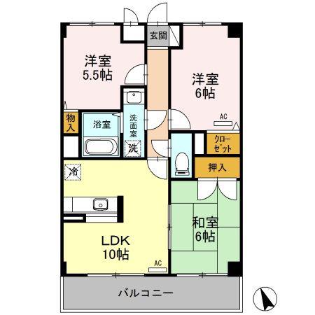 ロイヤルプレイス010(3LDK/4階)の間取り写真