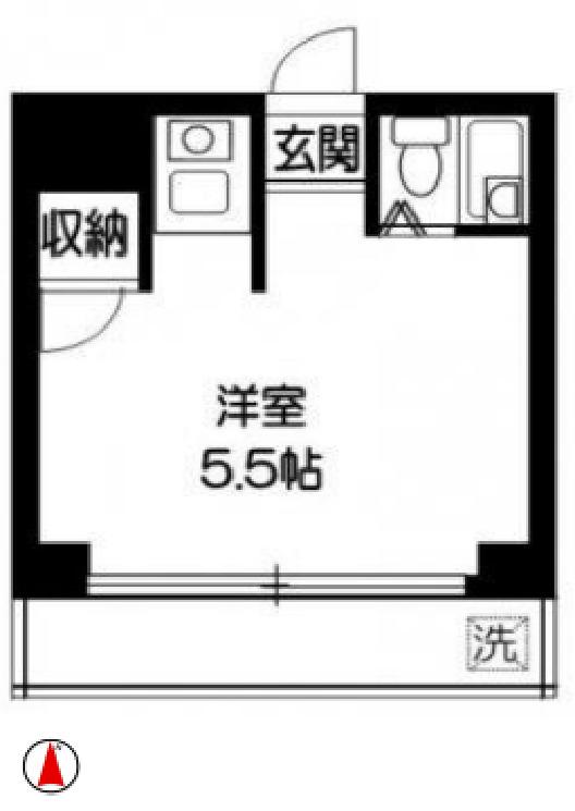 サンピア月見台(ワンルーム/1階)の間取り写真