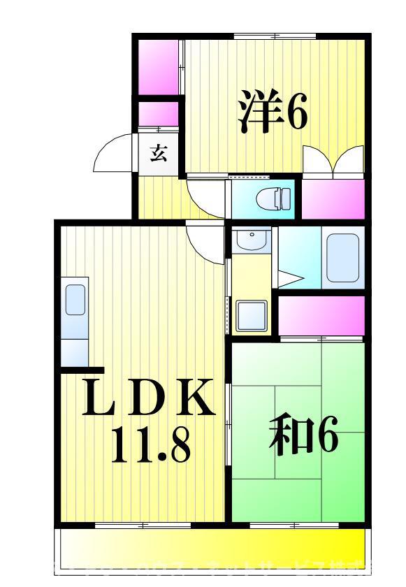 サンモールY(2LDK/3階)の間取り写真