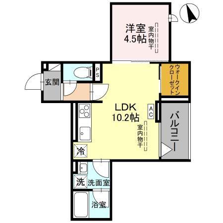 TORISIAS三峯(1LDK/3階)の間取り写真
