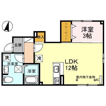 クレストJ(1LDK/1階)の間取り写真