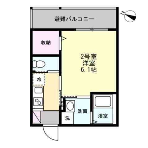 ベイルーム海老名エルデ(1K/1階)の間取り写真