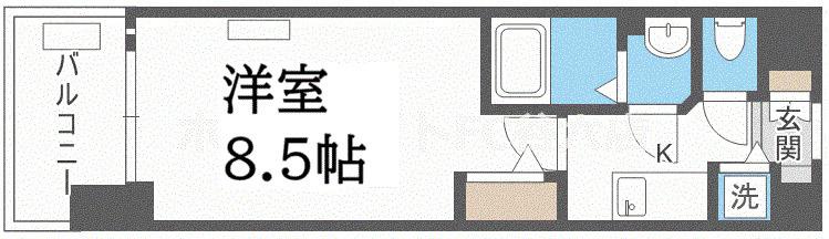 クリスタルグランツ梅田II(1K/11階)の間取り写真