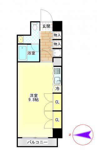 S-FORT桜山(1K/4階)の間取り写真