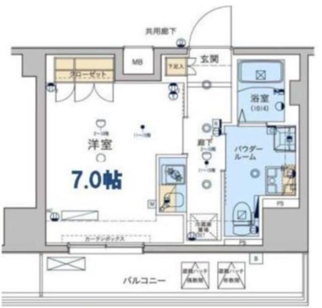 ジェノヴィア東日本橋駅前グリーンヴェール(1K/4階)の間取り写真
