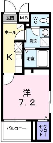 フィレール デュ トラジャIII(1K/3階)の間取り写真