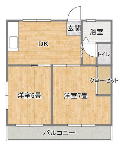 ニューL&Gマンション(2DK/2階)の間取り写真