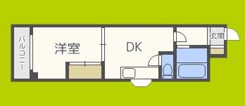井上マンション(1DK/2階)の間取り写真