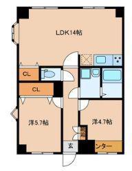 TEK小金井ハイツ(2LDK/2階)の間取り写真