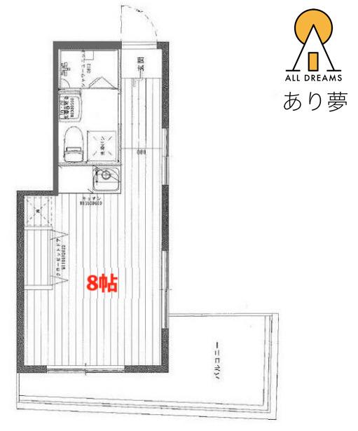 グリーンピア三ッ沢(ワンルーム/3階)の間取り写真