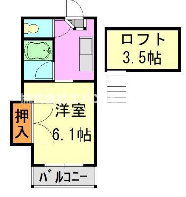 コア21(1K/2階)の間取り写真
