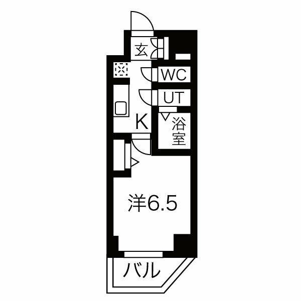 メイクス上前津III(1K/3階)の間取り写真