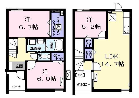 グロリアスガーデン(3LDK/1階)の間取り写真