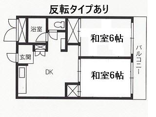 興電マンション(2DK/5階)の間取り写真