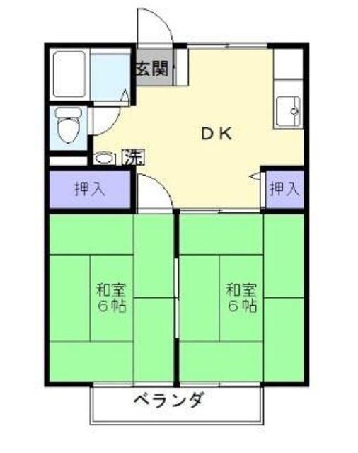 エステートコマ(2DK/1階)の間取り写真