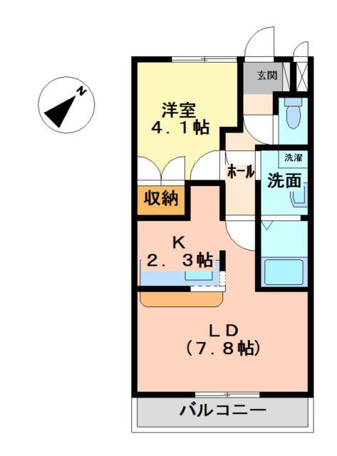 ラ・フェリーチェ(1LDK/1階)の間取り写真