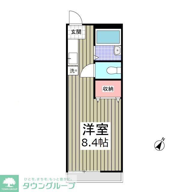 ジュネス榎戸(ワンルーム/2階)の間取り写真