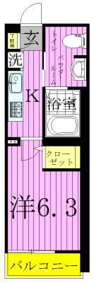 エルスタンザ東綾瀬(1K/3階)の間取り写真