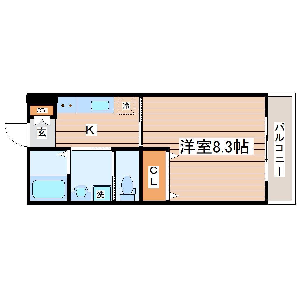 サニーヒル北山(1K/1階)の間取り写真