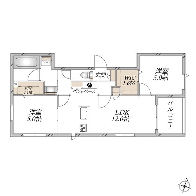 クシネシャトン(2LDK/3階)の間取り写真