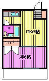 シャロン西川口(1DK/5階)の間取り写真