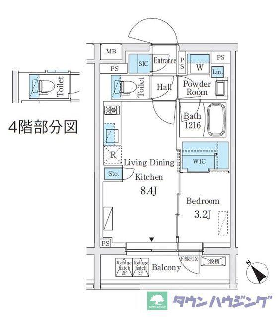 コスモグラシア板橋(1LDK/4階)の間取り写真