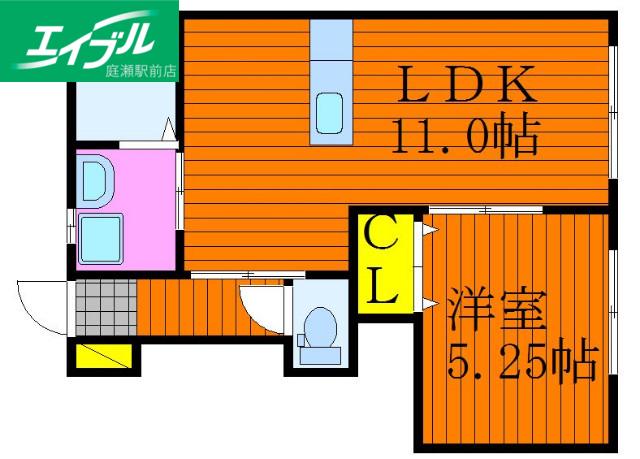 フォレスト平野 東棟(1LDK/1階)の間取り写真