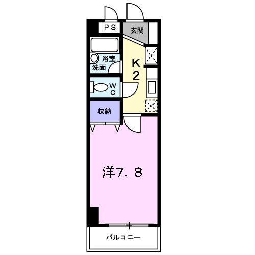 アウローラマンション(1K/4階)の間取り写真