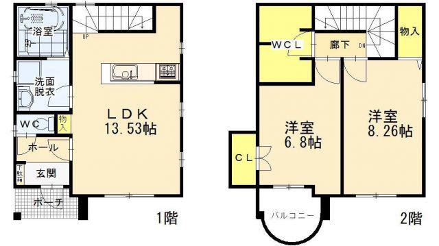 アトラス凛(2LDK/1階)の間取り写真