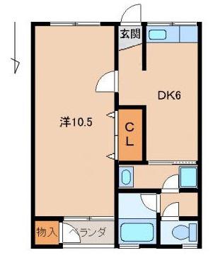 家永マンション(1DK/1階)の間取り写真