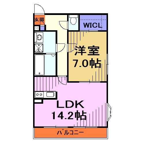 陽だまりの詩 CHEERING(1LDK/1階)の間取り写真