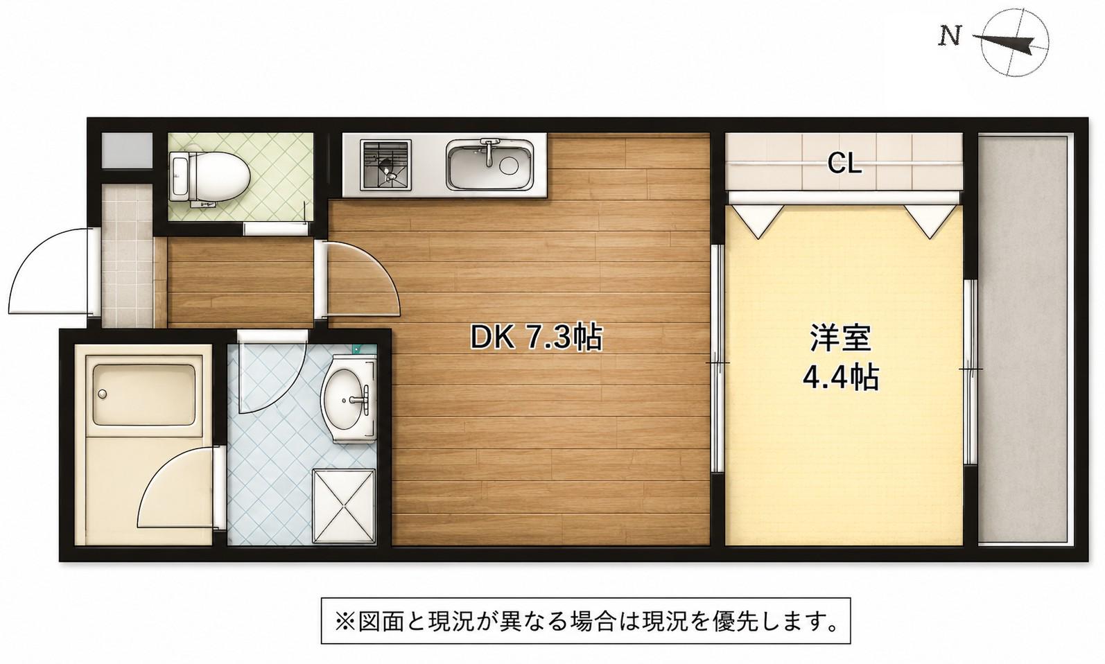 光が丘アパート(1DK/3階)の間取り写真