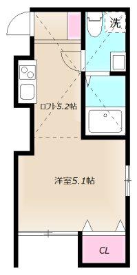 アーバンコート二俣川B棟(1K/2階)の間取り写真