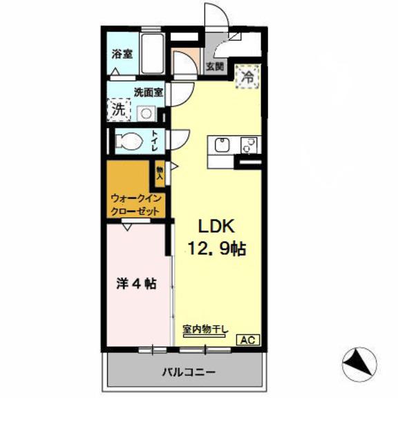 オブ・ヴィラージュ(1LDK/3階)の間取り写真