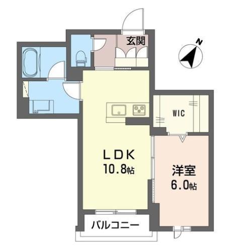 ドゥエルコート浦和(1LDK/2階)の間取り写真