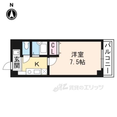 プリオールZEN(1K/2階)の間取り写真