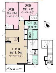 パークガーデン(2LDK/2階)の間取り写真