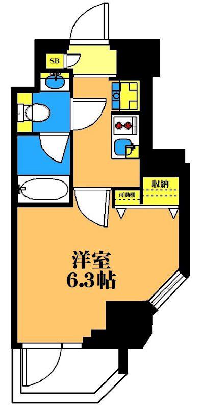 レジディア南品川プレイス(1K/4階)の間取り写真