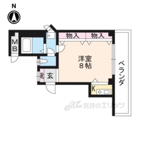 メゾン東大津(1K/3階)の間取り写真