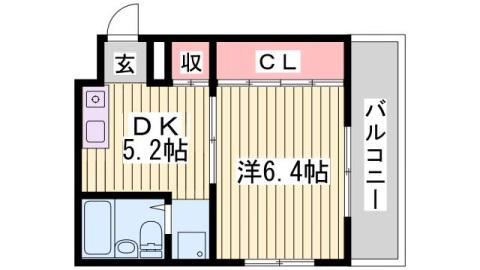シティエステート若葉台(1DK/2階)の間取り写真