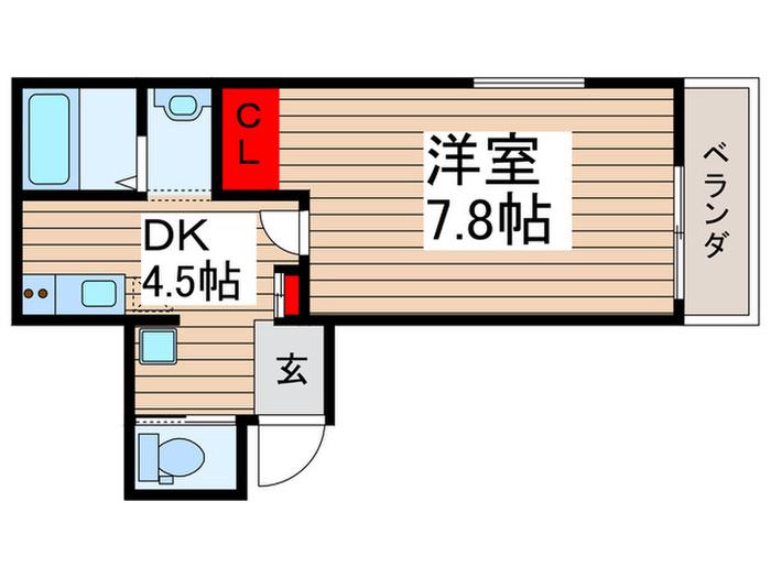 イル・ヴォーロ(1DK/2階)の間取り写真