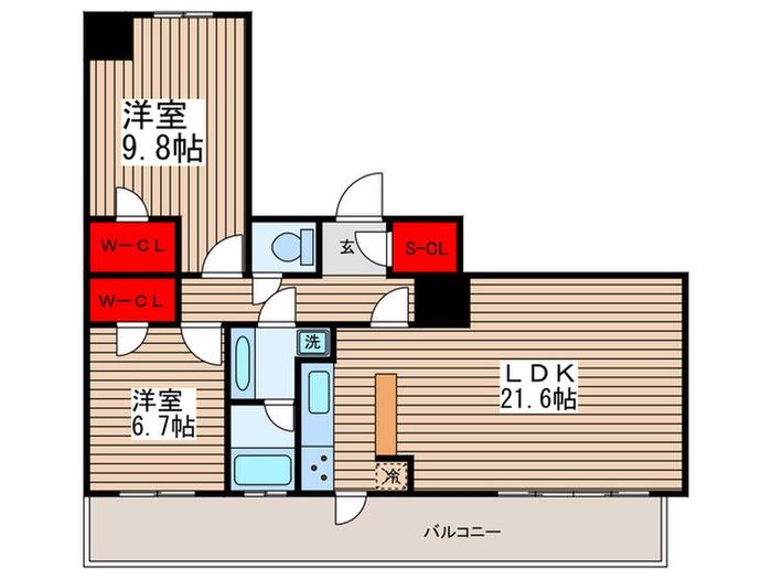 THE TOKYO TOWERS MID TOWER28F(2LDK/28階)の間取り写真