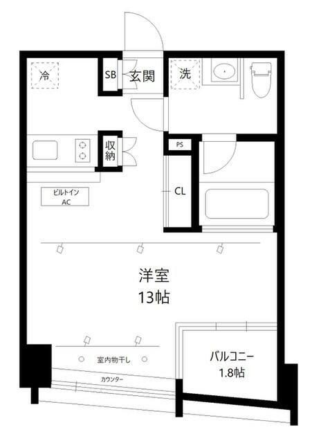 D-PASSAGE(ワンルーム/3階)の間取り写真