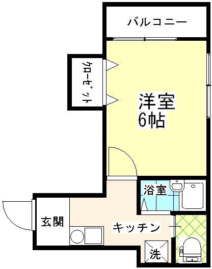 バティール鎌倉(1K/3階)の間取り写真