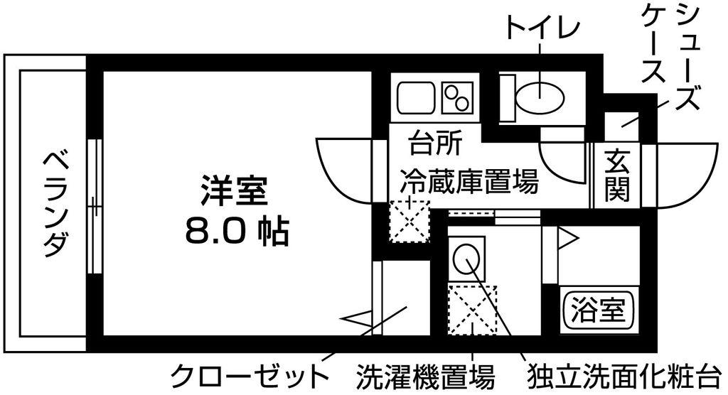 小野弓田町計画(1K/1階)の間取り写真
